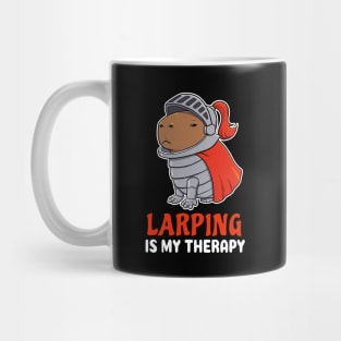 Larping is my therapy cartoon Capybara Knight Mug